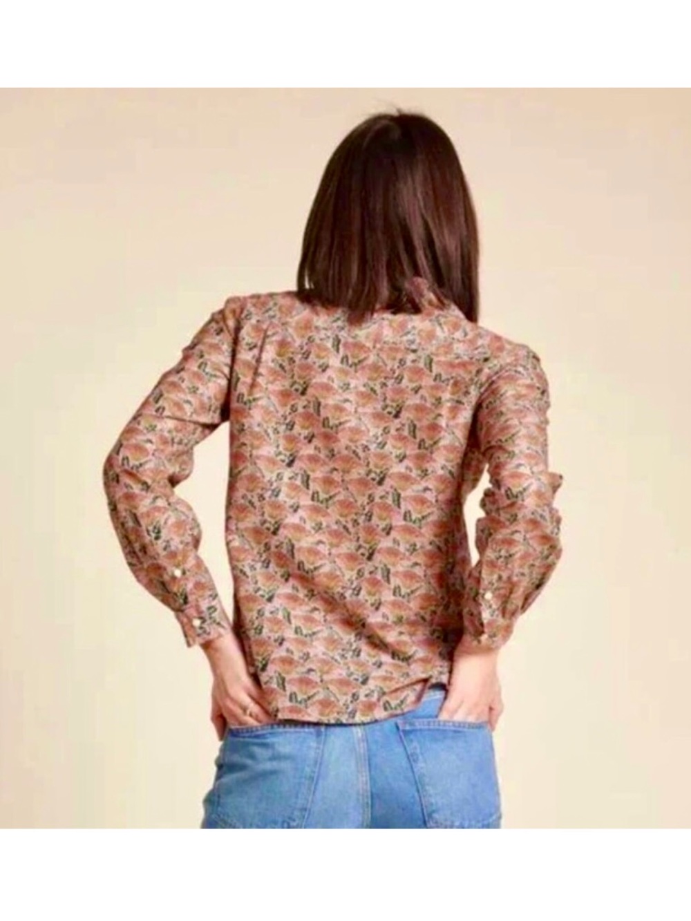Trovata Birds of Paradis
Jacquelin Button Down Blouse in
Fan Flower Print NWT S - Picture 2 of 9